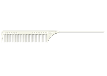 JRL Pin Tail Comb 8.8" - White J102 
