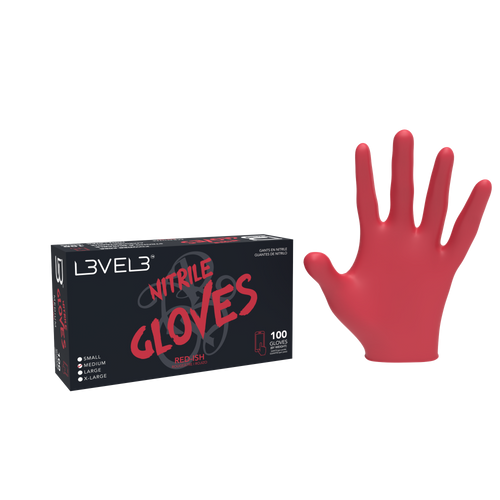 L3VEL 3 Nitrile Gloves - Red-Ish 100pk