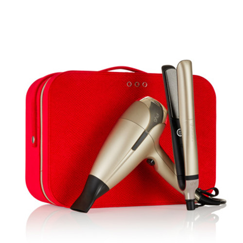 ghd Deluxe Gift Set Platinum+ Straightener & Helios™ Dryer In Champagne Gold