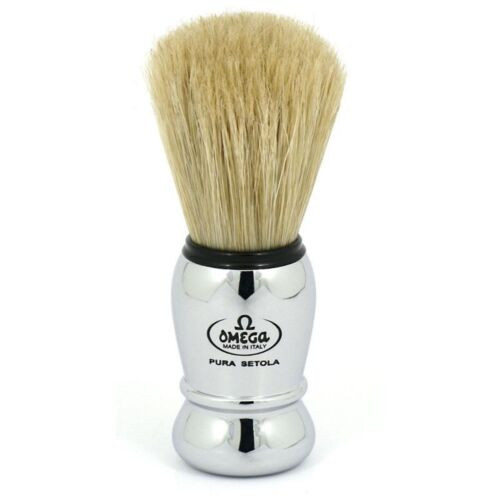 Omega Silver Handle Premium Shave Brush