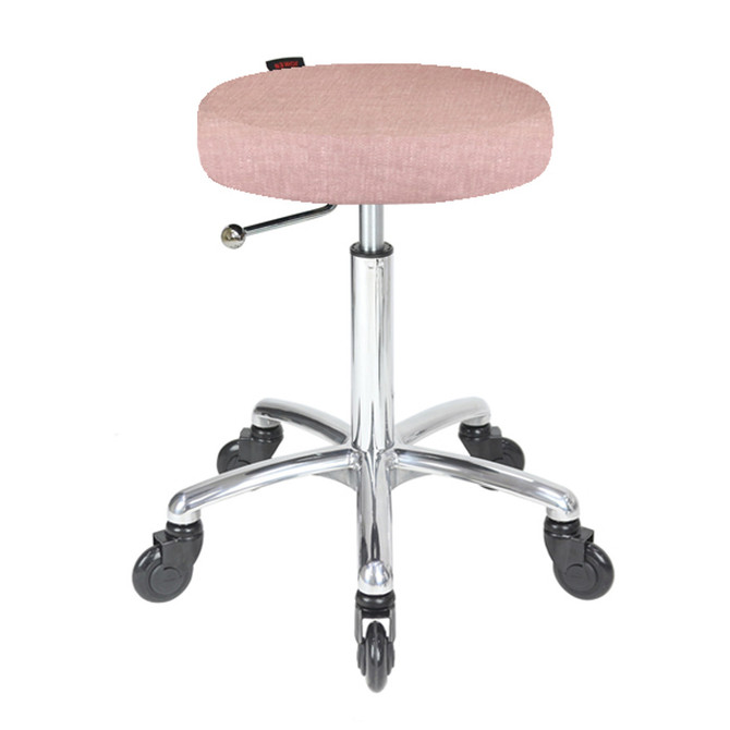 Joiken - Turbo Stool Dusty Pink - Chrome Base - Click'n Clean Castor Wheels