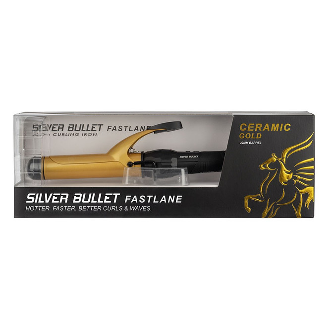 Silver Bullet Fastlane Ceramic Curling Iron Gold - 32mm