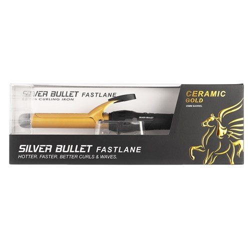 Silver Bullet Fastlane Ceramic Curling Iron Gold - 25mm