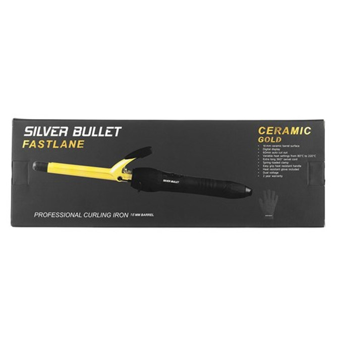Silver Bullet Fastlane Ceramic Curling Iron Gold - 16mm
