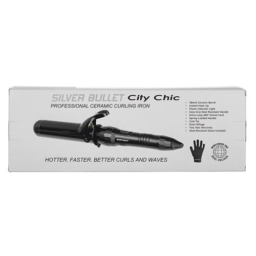 Silver Bullet City Chic Black Curling Iron - 38mm