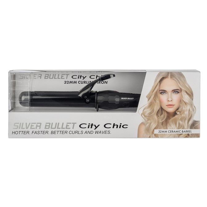 Silver Bullet City Chic Black Curling Iron - 32mm