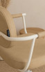 Maletti Chelsea Sand Upholstery - White Frame Styling Chair - Hydraulic