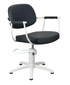 Maletti Chelsea Black Upholstery - White Frame Styling Chair - Hydraulic