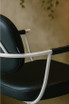 Maletti Chelsea Black Upholstery - White Frame Styling Chair - Hydraulic