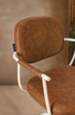 Maletti Chelsea Tan Upholstery - White Frame Styling Chair - Hydraulic