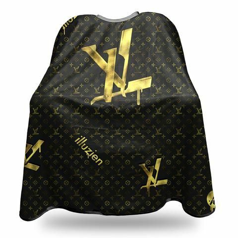 Louis Vuitton Designer Barber and Hairstylist Cape Navy/Gold in 2023