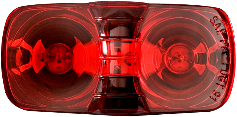OPTRONICS / Red dual bulb marker/clearance light, self grounding