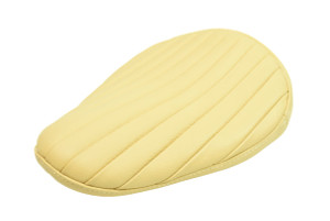 Cream Bates Tuck and Roll Spring Solo Motorcycle Seat