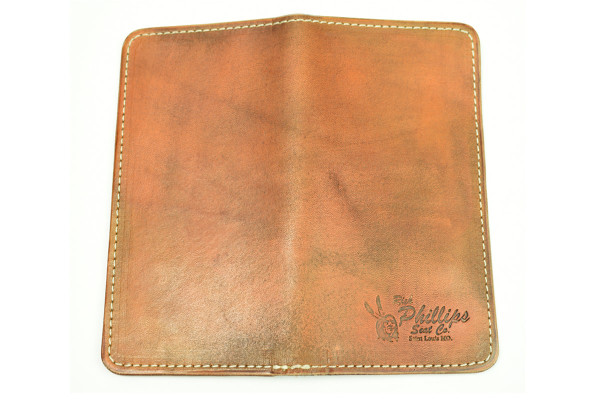 Rich Phillips Leather Daniel Boone Bi Fold Wallet open back