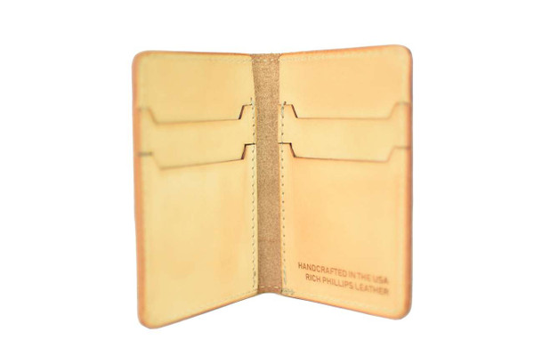 Tom Sawyer Bi-Fold Wallet Red Herman Oak Leather Inside
