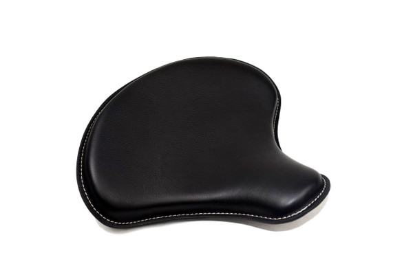Rich Phillips Leather - 15x14 Tractor Seat with Top Grain Black Leather and White Stitching with Premium 1 Inch Foam, perfect for Indian Scouts