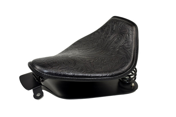 Snub Nose Black Squash Blossom Spring Solo Seat with Mounting Kit for Sportsters, all models from 2010 and Up, Black 2 Inch Springs
by Rich Phillips Leather
MADE IN USA