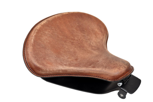 15x14 Tractor Seat 1 Inch Premium Foam with Distressed Brown Leather
Includes Sportster Mounting Kit, Black 2 Inch Coil Springs
MADE IN USA
by Rich Phillips Leather
