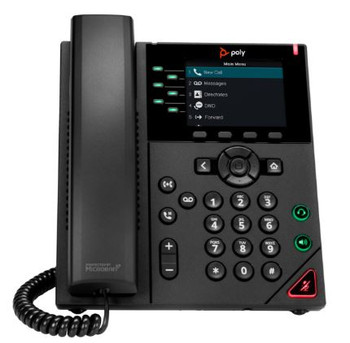 Poly VVX 350 6-IP Phone - Corded / Desktop, Wall Mountable - Black