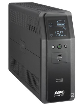 APC Back-UPS Pro Uninterruptible Power, BR 1500VA, SineWave, 10 Outlets, 2 USB Charging Ports, AVR, LCD interface, Black