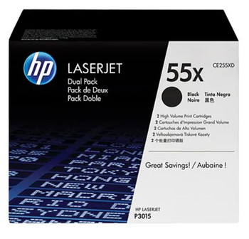 HP CE255XD Dual Pack - Black High Yield LaserJet Toner Cartridge