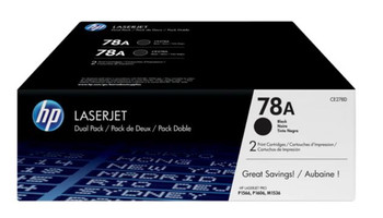HP 78A CE278D black toner cartridge two-pack for LaserJet Pro printers
