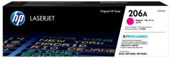 HP 206A (W2113A) Color LaserJet Pro M255dw, MFP M283fdw, M283cdw Magenta Original LaserJet Toner Cartridge (1,250 Yield)