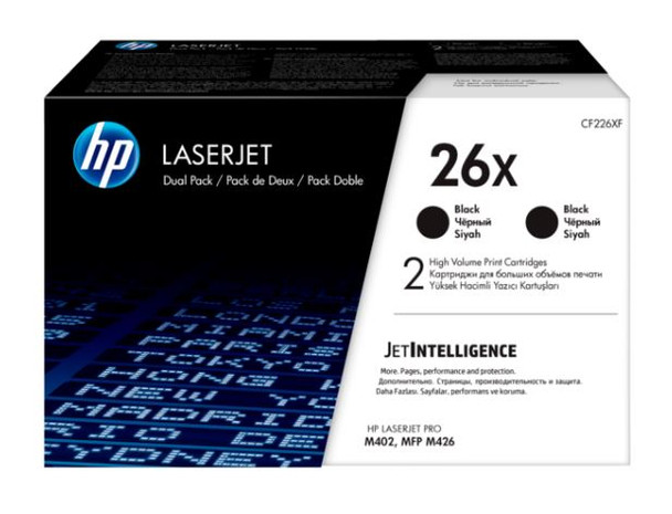 HP 26X Dual Pack Black Toner Cartridges