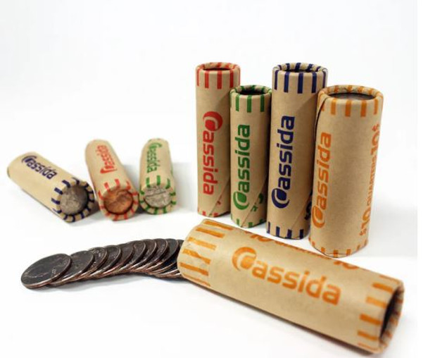 Cassida Coin Wrappers (100 Qty/25 Sets of Pennies, Nickels, Dimes and Quarters)