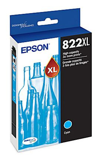 Epson WorkForce Pro Original Cyan Ink Cartridge, 822XL (T822XL220-S, T822XL)