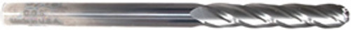 4 flute solid carbide ball end mills are ideal for rough and finish milling in a large range of materials. These end mills can be used in slotting, profile, plunge and side wall milling. Designed with an industry standard 30° degree helix and precision cutting edges these end mills will perform above the competition.