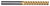 CGS Tool EF-5 Tornado Series Finishing End Mill 45027-TiN, close-up view of the gold and silver cutting tool with spiral flutes for metalworking.