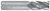 Metric End Mills M140-160, close-up of a metallic end mill tool for machining, with a sharp cutting edge and flutes for precise cutting performance.