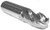 Metric End Mills M142-080-BN, close-up view of a high-precision CNC cutting tool with a shiny silver finish and sharp cutting edges.
