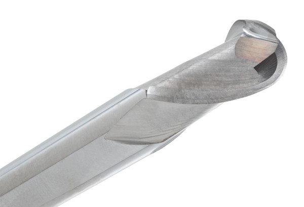 General Purpose 142-2031, close-up image of a metal drill bit with a sharp, twisted cutting edge.