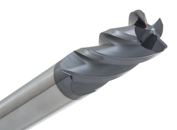 Hi-Velocity HV Series HV143-5002, industrial drill bit for metal cutting with a close-up view of the sharp, curved cutting edges.