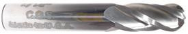 Metric End Mills M142-040-BN-ALTIN, close-up of a titanium-coated end mill drill bit for precision metalworking.