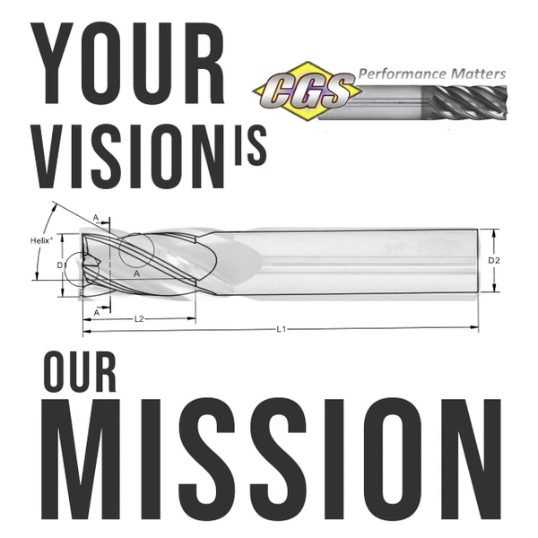 Design Your Tool Below, technical drawing of a CNC cutting tool with detailed dimensions.