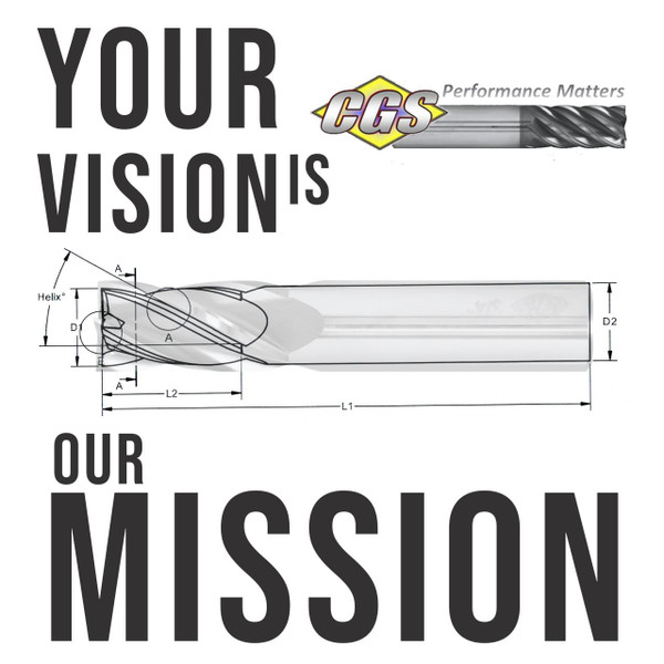 Design Your Tool Below, technical drawing of a CNC cutting tool with detailed dimensions.