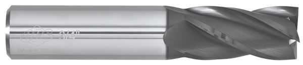 4 flute solid carbide end mills are ideal for rough and finish milling in a large range of materials. These end mills can be used in slotting, profile, plunge and side wall milling. Designed with an industry standard 30° degree helix and precision cutting edges these end mills will perform above the competition.