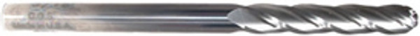 4 flute solid carbide ball end mills are ideal for rough and finish milling in a large range of materials. These end mills can be used in slotting, profile, plunge and side wall milling. Designed with an industry standard 30° degree helix and precision cutting edges these end mills will perform above the competition.