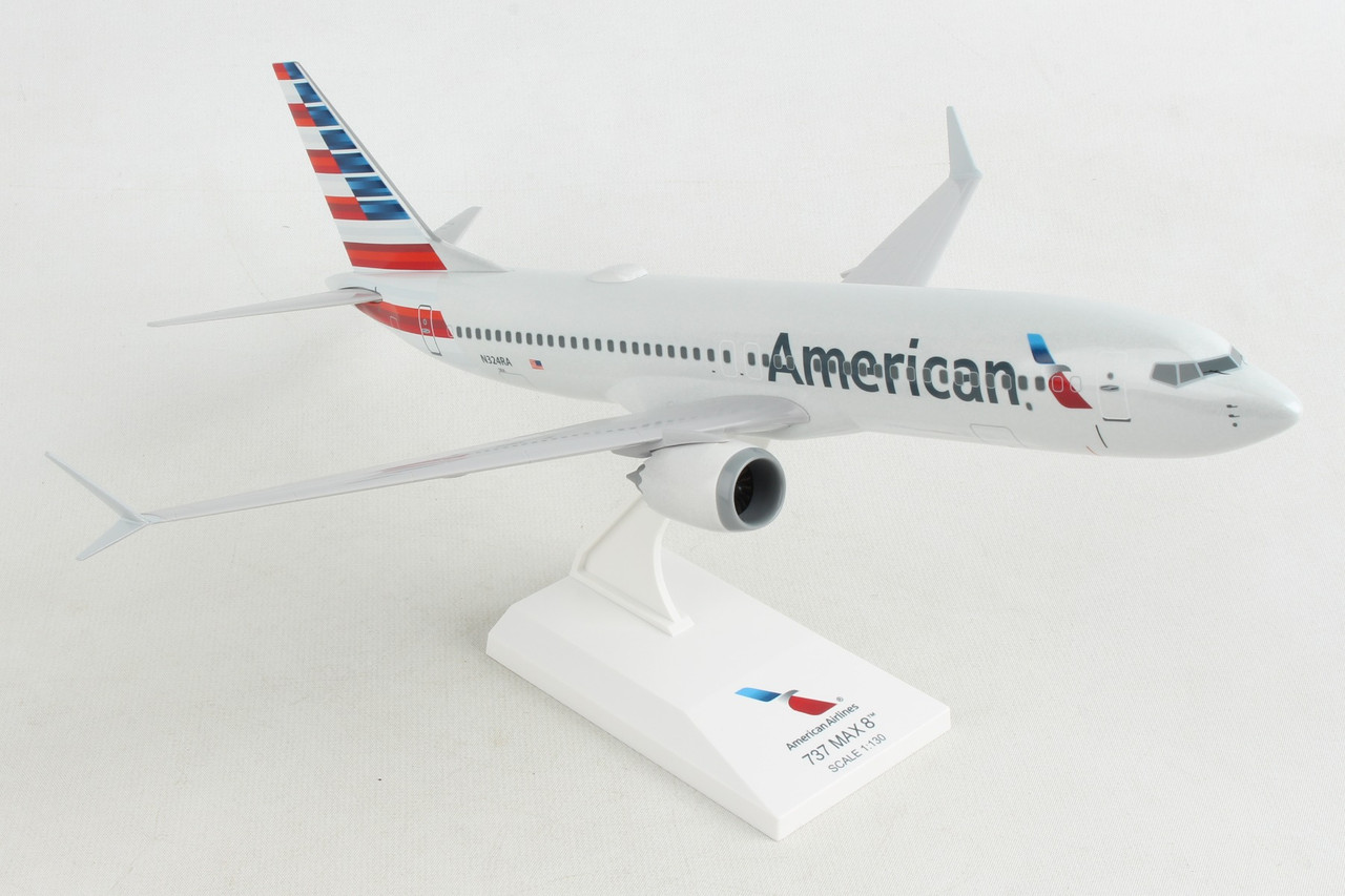 SKYMARKS AMERICAN 737MAX8 1/130 W/WIFI DOME Diecast Airplane