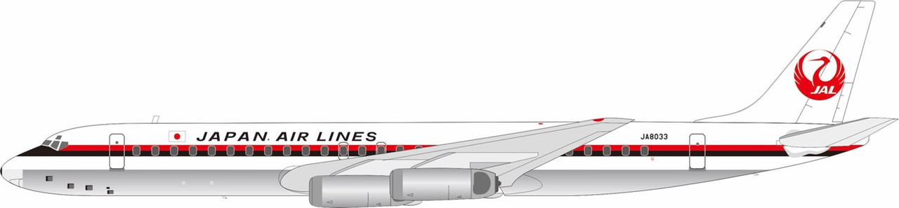 Japan Air Lines – JAL DC-8-62 JA8033 with stand B-862-JAL-33P 1:200