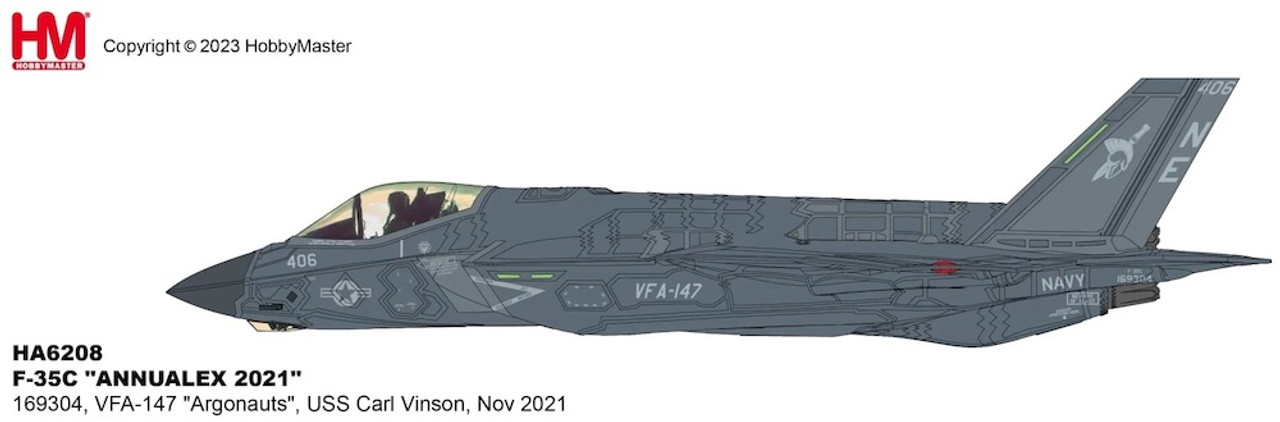 F-35C Lightning VFA-147 “Argonauts”, USS Carl Vinson, 2021