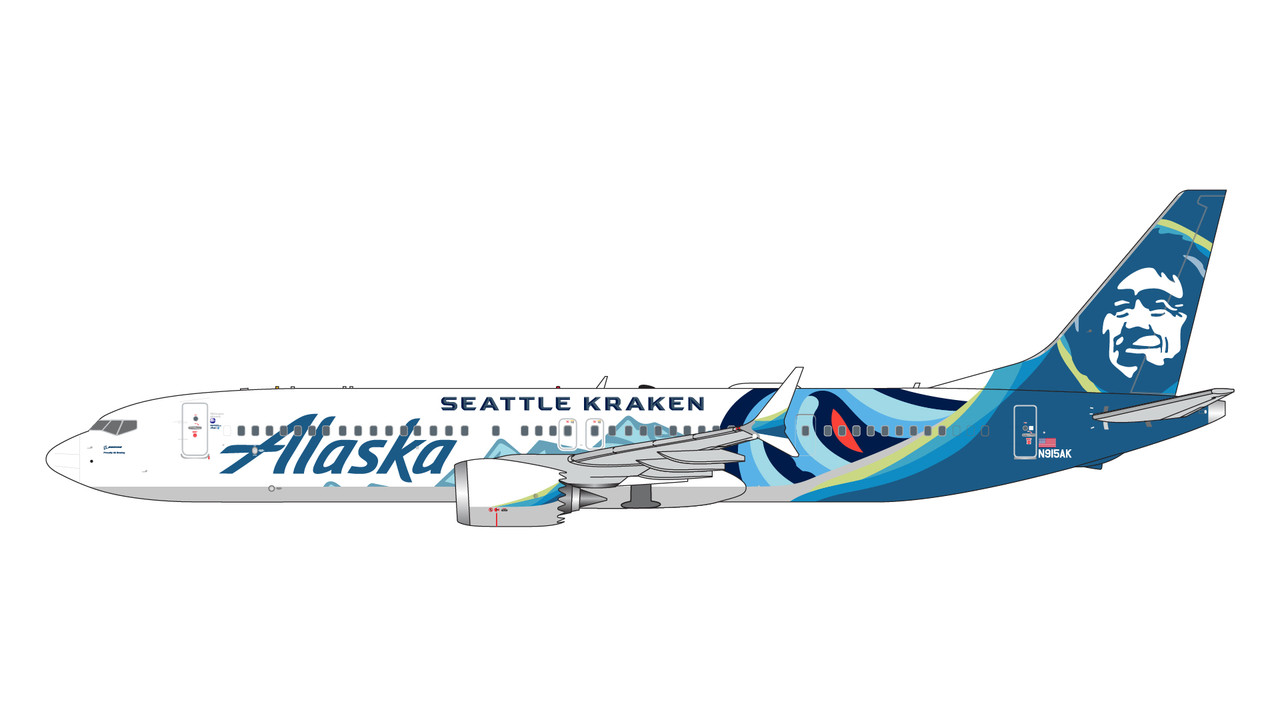 Gemini Jets Alaska 737 MAX 9 Kraken GJASA2189 1:400