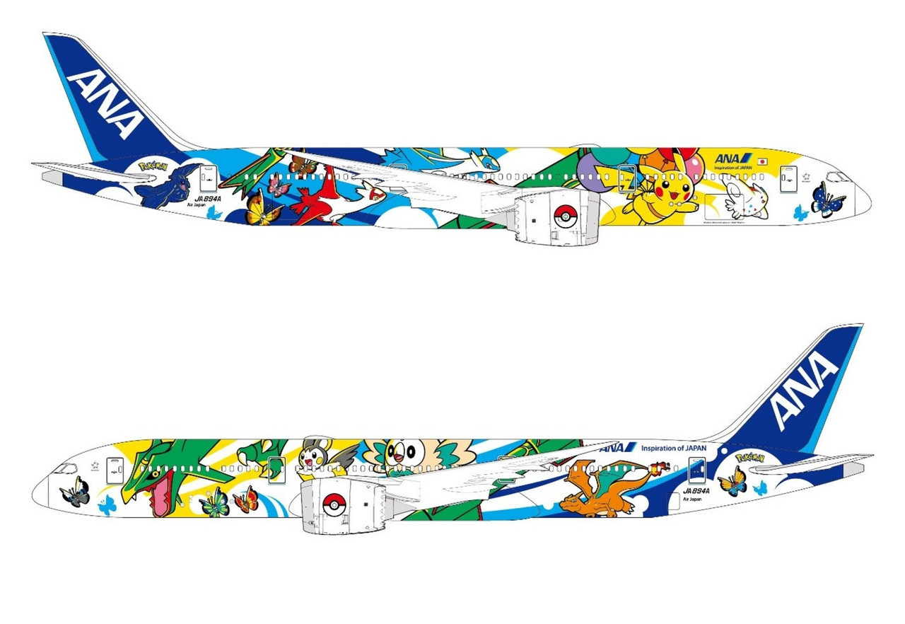 ANA All Nippon Boeing 787-9 Dreamliner JA894A Pokemon PH04542 1:400