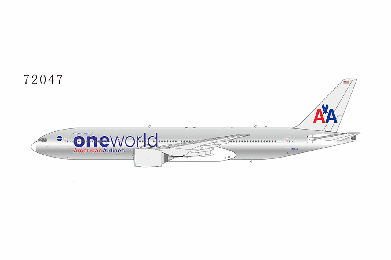 NG Models American Airlines 777-200ER oneworld cs; chrome cs