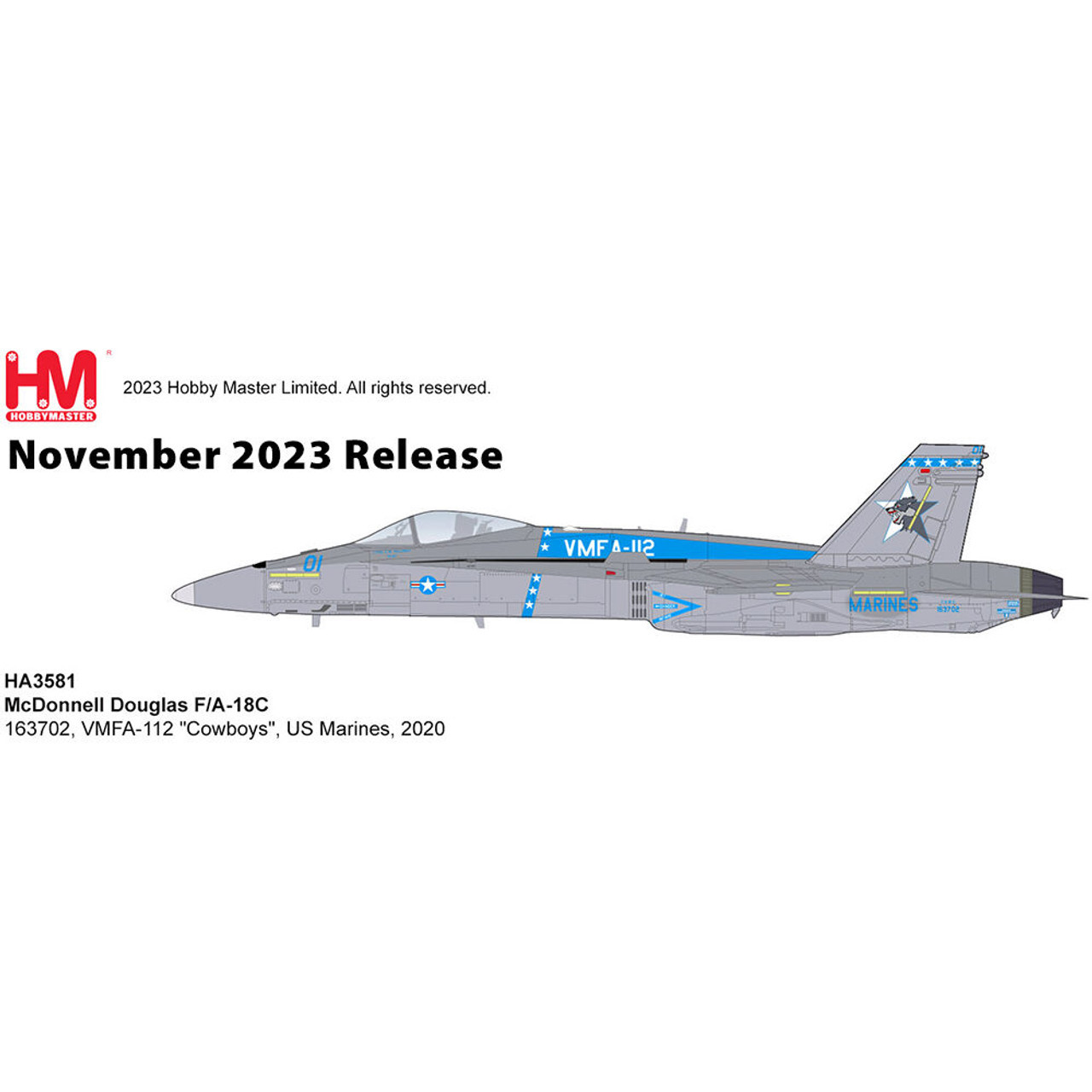 ホビーマスター 1/72 F/A-18C VMFA-112 カウボーイズ Hobby Master F/A-18C Hornet VMFA-112 