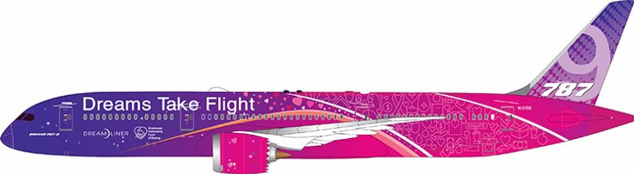 Boeing 787-9 Dreamliner N1015B rolling detachable magnetic undercarriage  WB4028 1:400