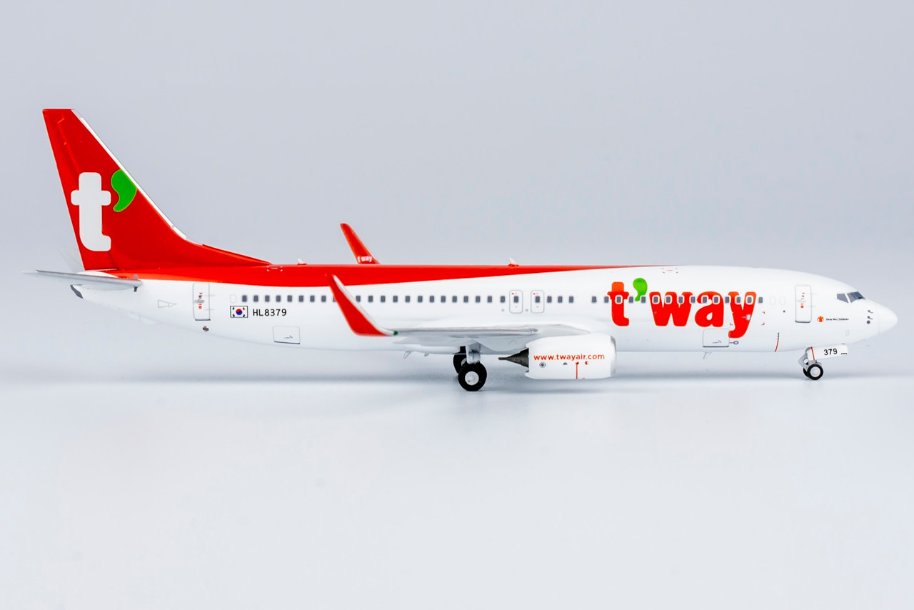 【稀少】ティーウェイ航空 B737-800 モデルプレーン NG Models T'Way Air 737-800/w HL8379 58202 1:400